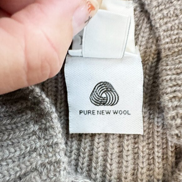 MaxMara Leisure Fulmine Belted Ribbed Wool Poncho Sweater Grey - Picture 6 of 13